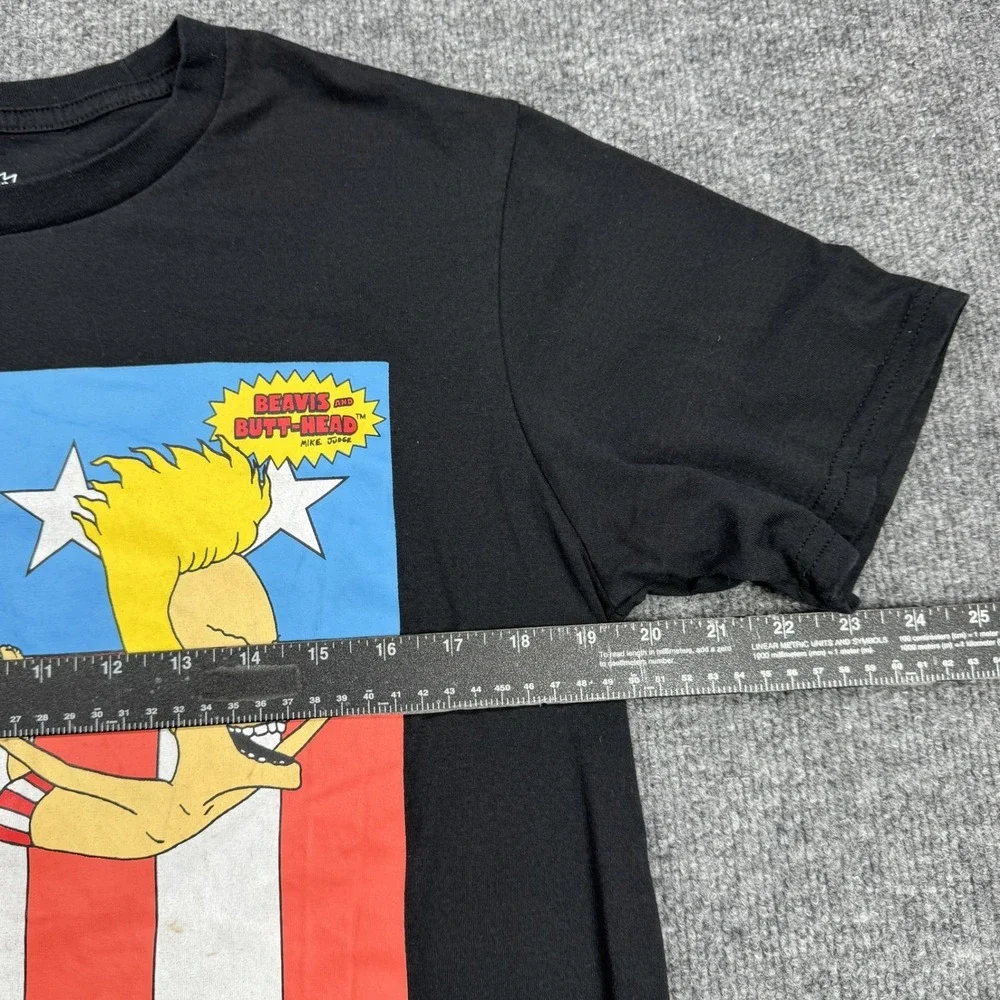 Beavis and Butt-Head Mad Engine T Shirt Mens L Black MTV Cartoon‎ Graphic Tee